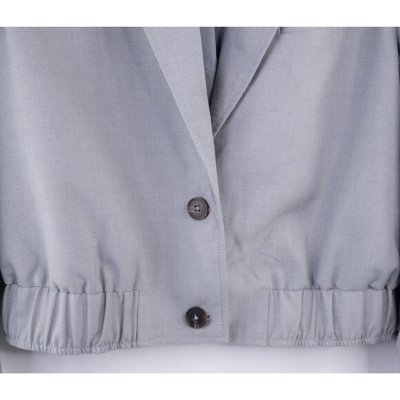 Free People XS Agnes Heather Gray Cropped Blazer Jacket Academia Business Casual - Picture 3 of 13